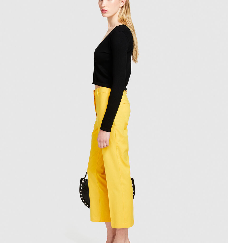 High-waisted trousers - women's high-waisted trousers - Yellow | Sisley image number 2